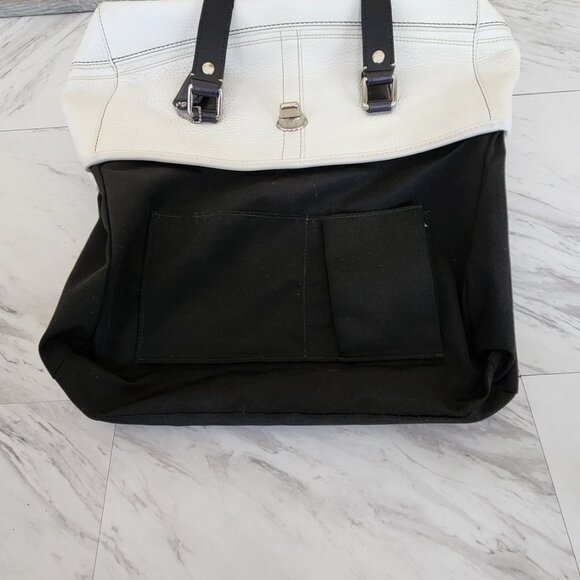 Rare Vintage Coach Hamilton White Pebbled Leather Satchel Tote Bag Purse - Picture 11 of 13